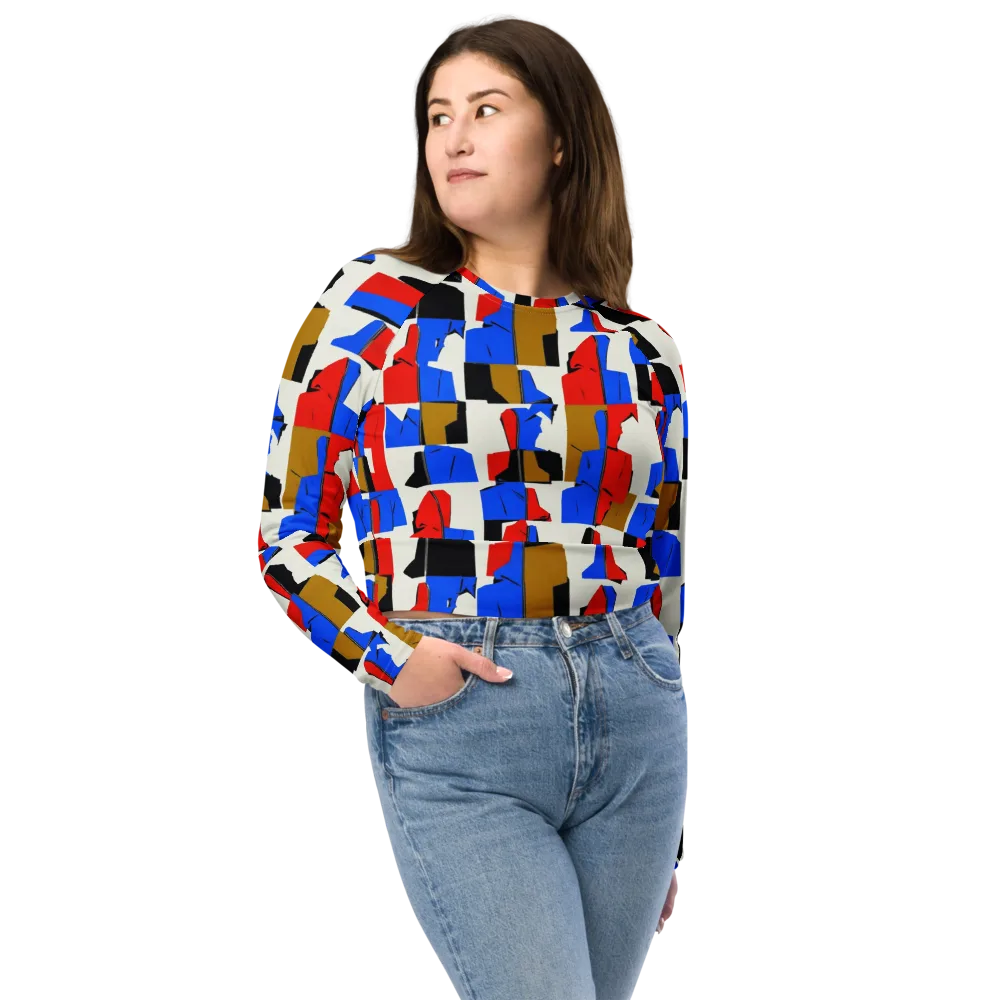 Primary Silhouettes on Long Sleeve Crop Top — Front
