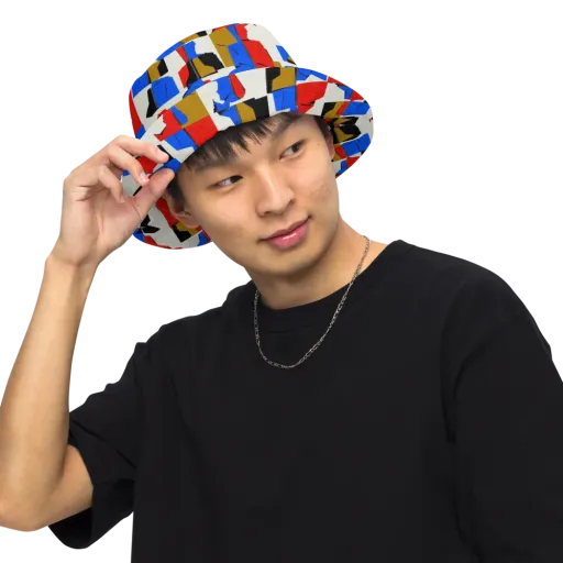 Primary Silhouettes on a Reversible Bucket Hat