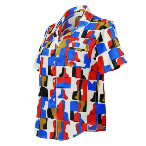 Primary Silhouettes on a Women's Short Sleeve Pajama Top