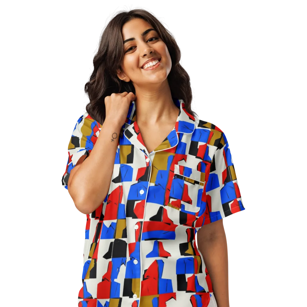 Primary Silhouettes on Women's Short Sleeve Pajama Top — Front