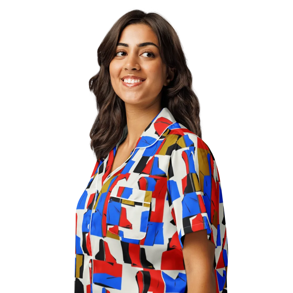 Primary Silhouettes on Women's Short Sleeve Pajama Top — Left Front