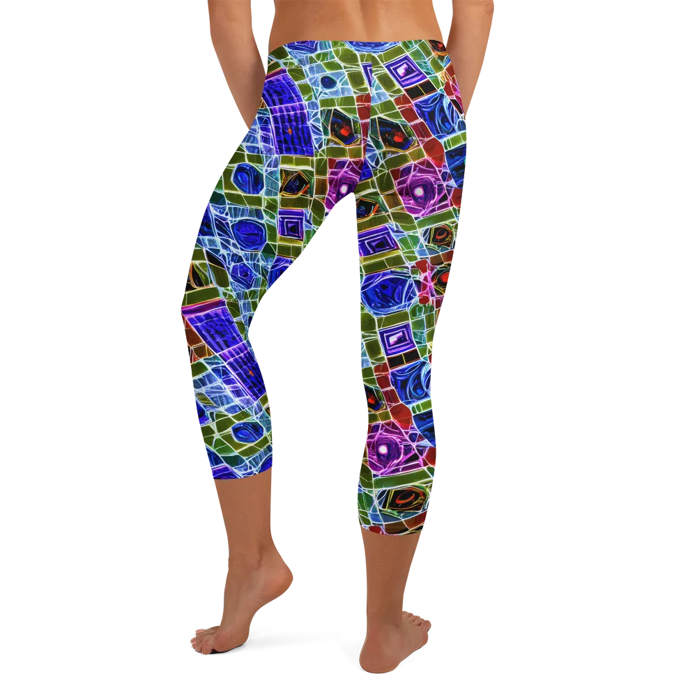 Neon Shardwork on Capri Leggings — Back