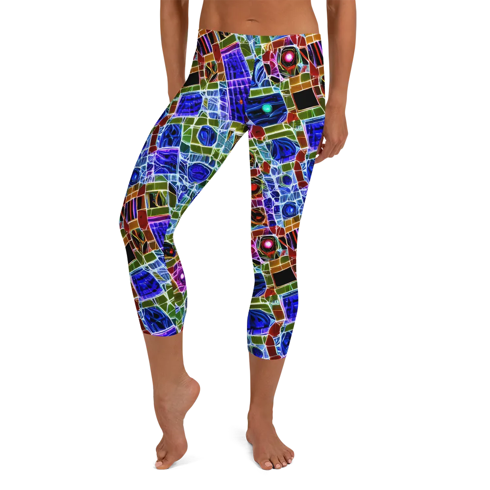 Neon Shardwork on Capri Leggings — Front