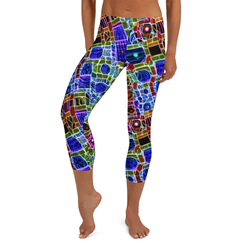 Neon Shardwork on Capri Leggings — Front