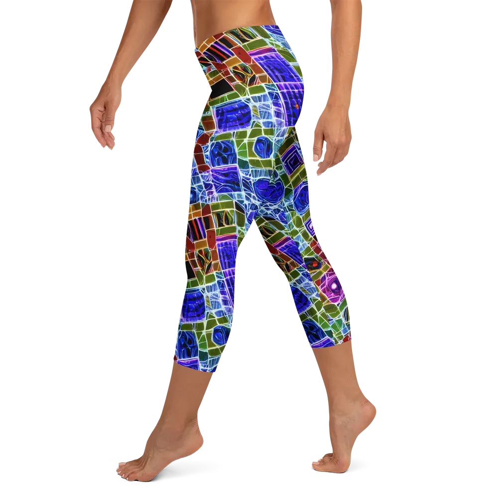 Neon Shardwork on Capri Leggings — Left