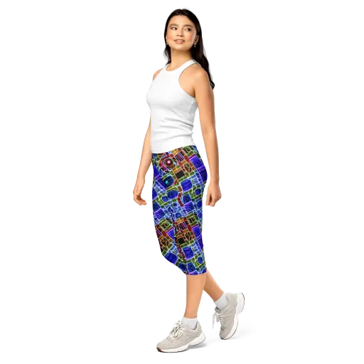 Neon Shardwork on a Capri Leggings