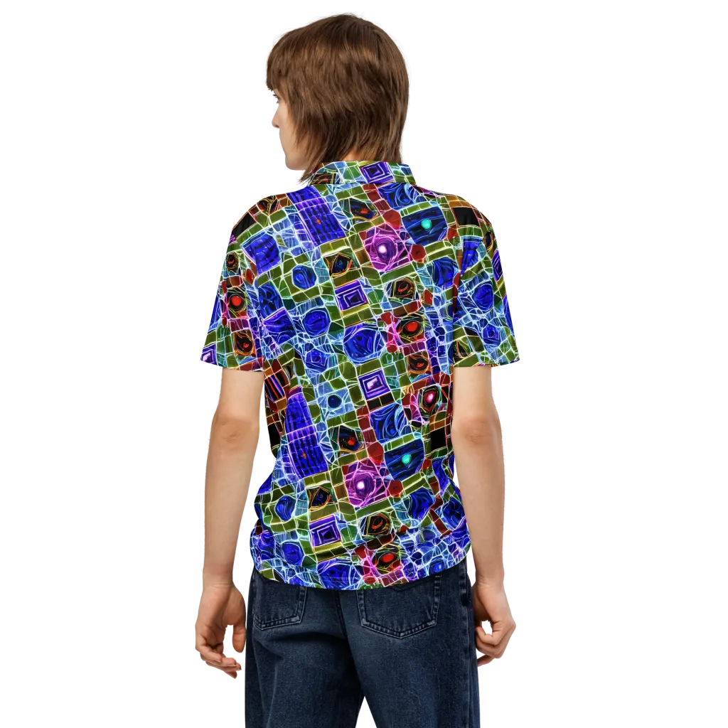 Neon Shardwork on Men's Slim Fit Polo Shirt — Back