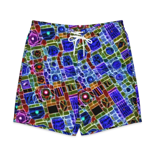 Neon Shardwork on a Men's Board Shorts