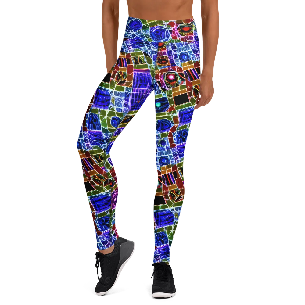 Neon Shardwork on Yoga Leggings — Front