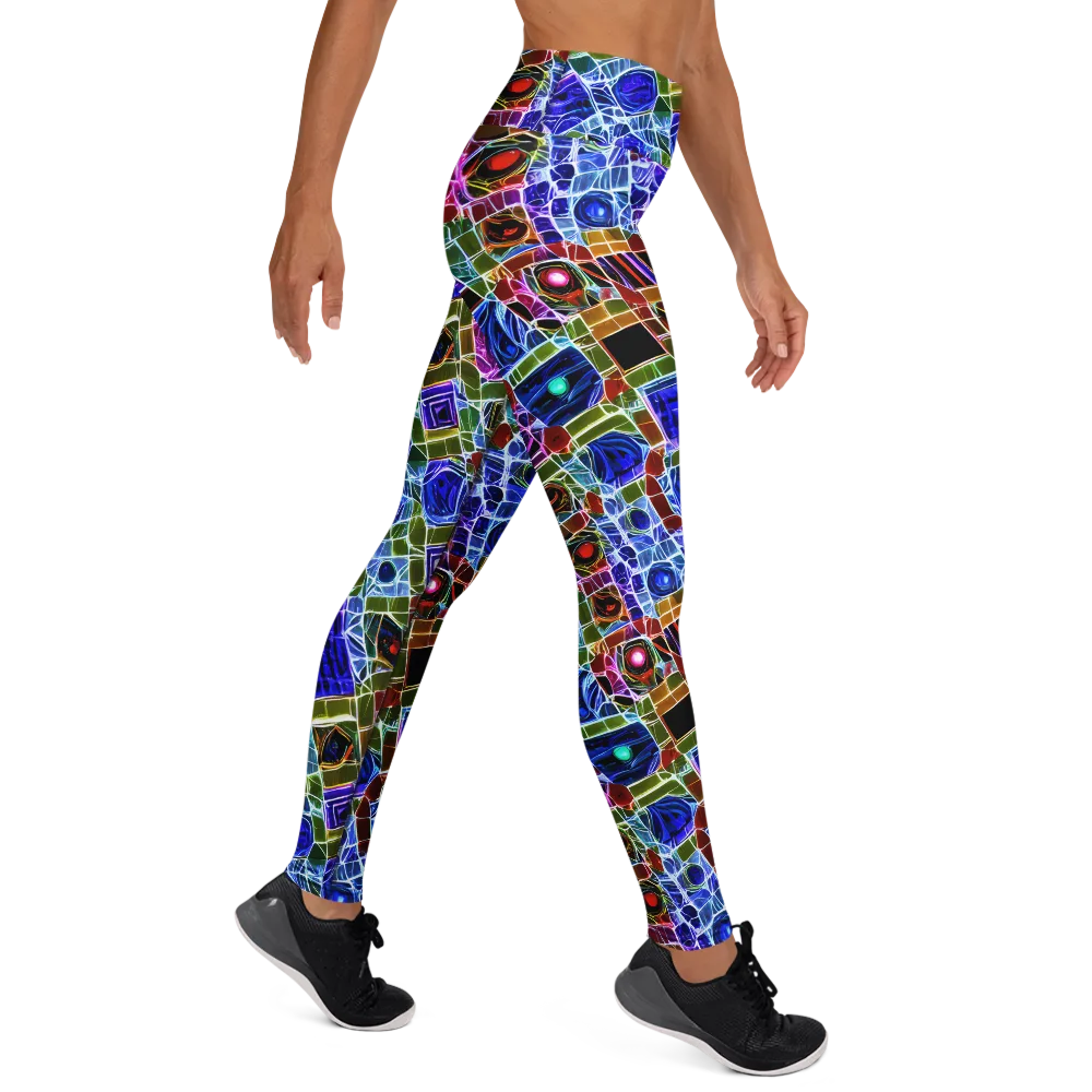 Neon Shardwork on Yoga Leggings — Right