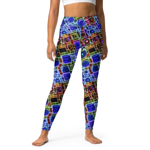 Neon Shardwork on a Yoga Leggings