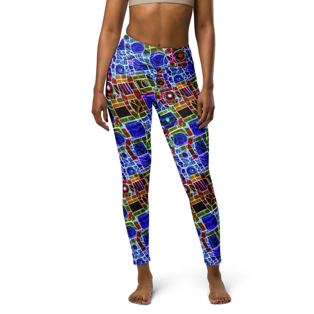 Neon Shardwork on Yoga Leggings — Front