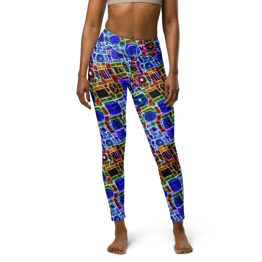 Neon Shardwork on Yoga Leggings — Front