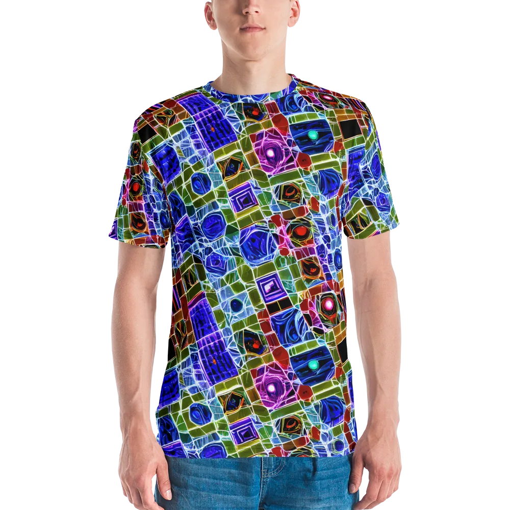 Neon Shardwork on Men's Crew Neck T-Shirt — Front