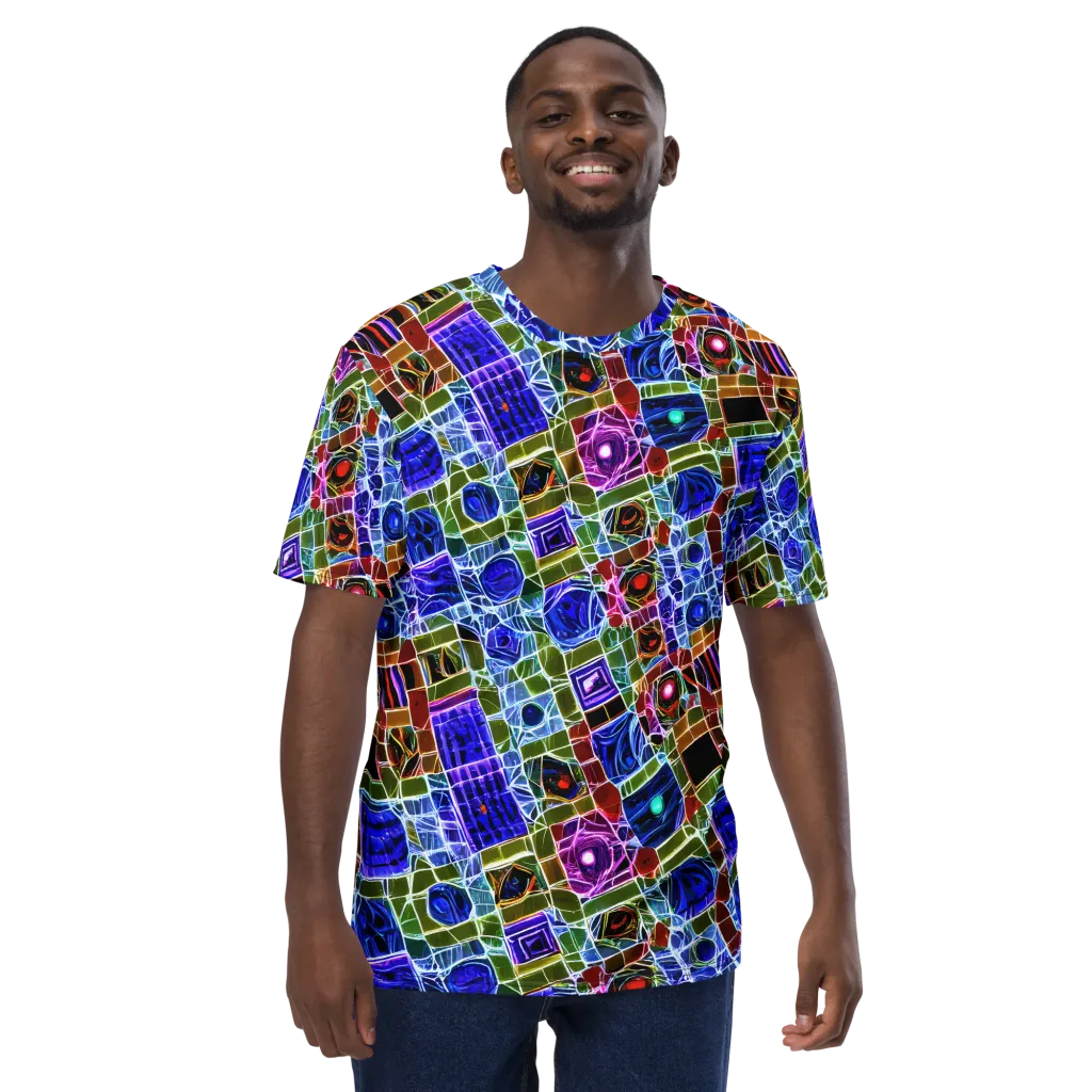 Neon Shardwork on Men's Crew Neck T-Shirt — Front