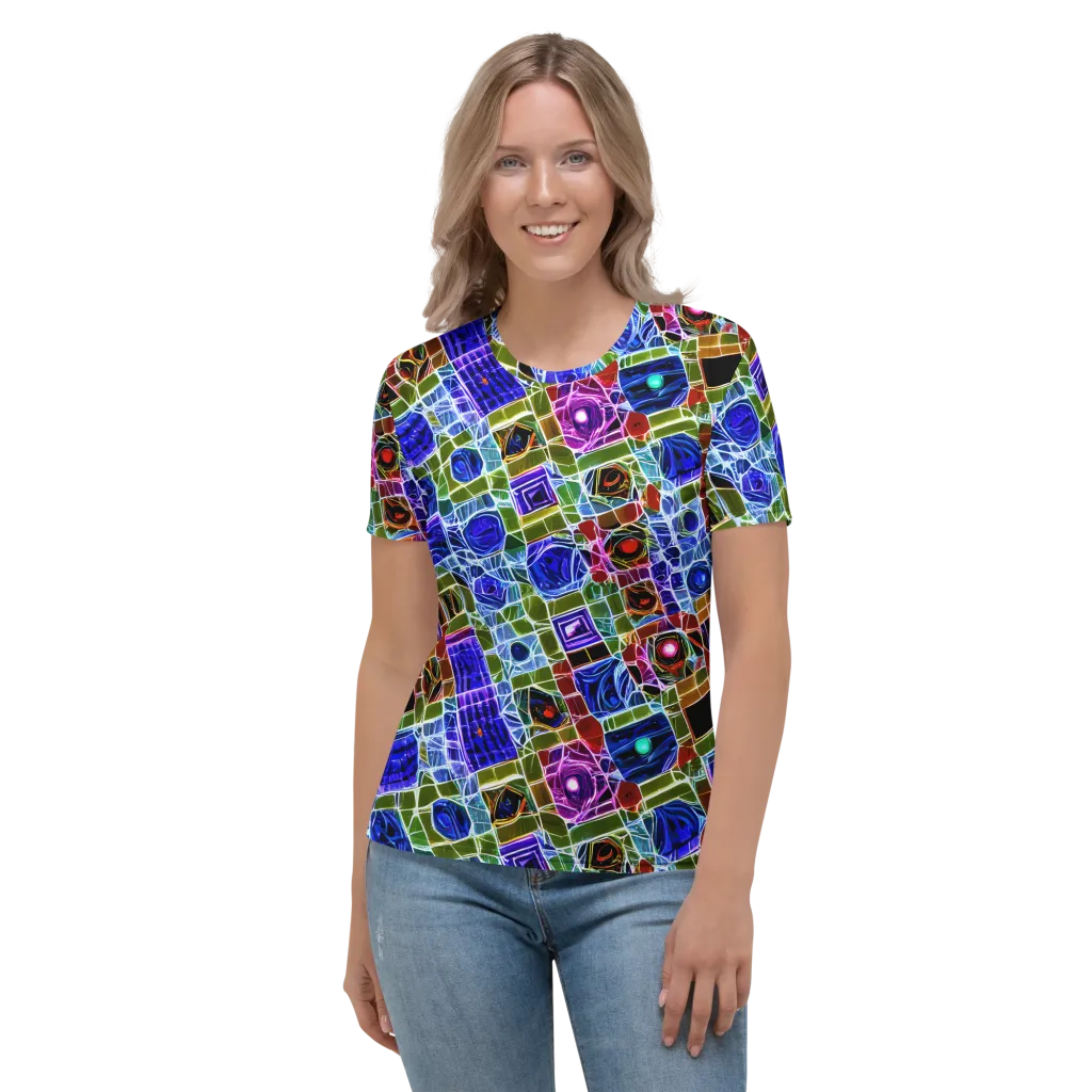 Neon Shardwork on Women's Crew Neck T-Shirt — Front