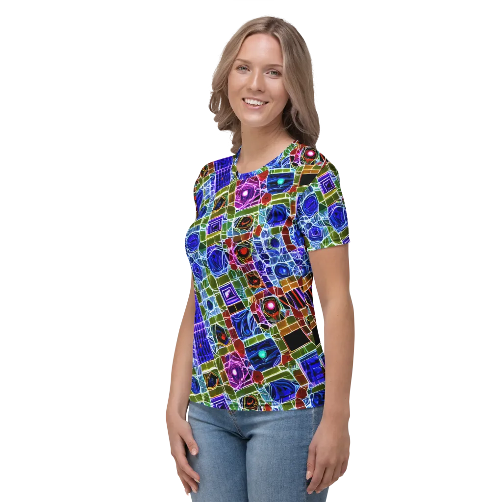 Neon Shardwork on Women's Crew Neck T-Shirt — Left