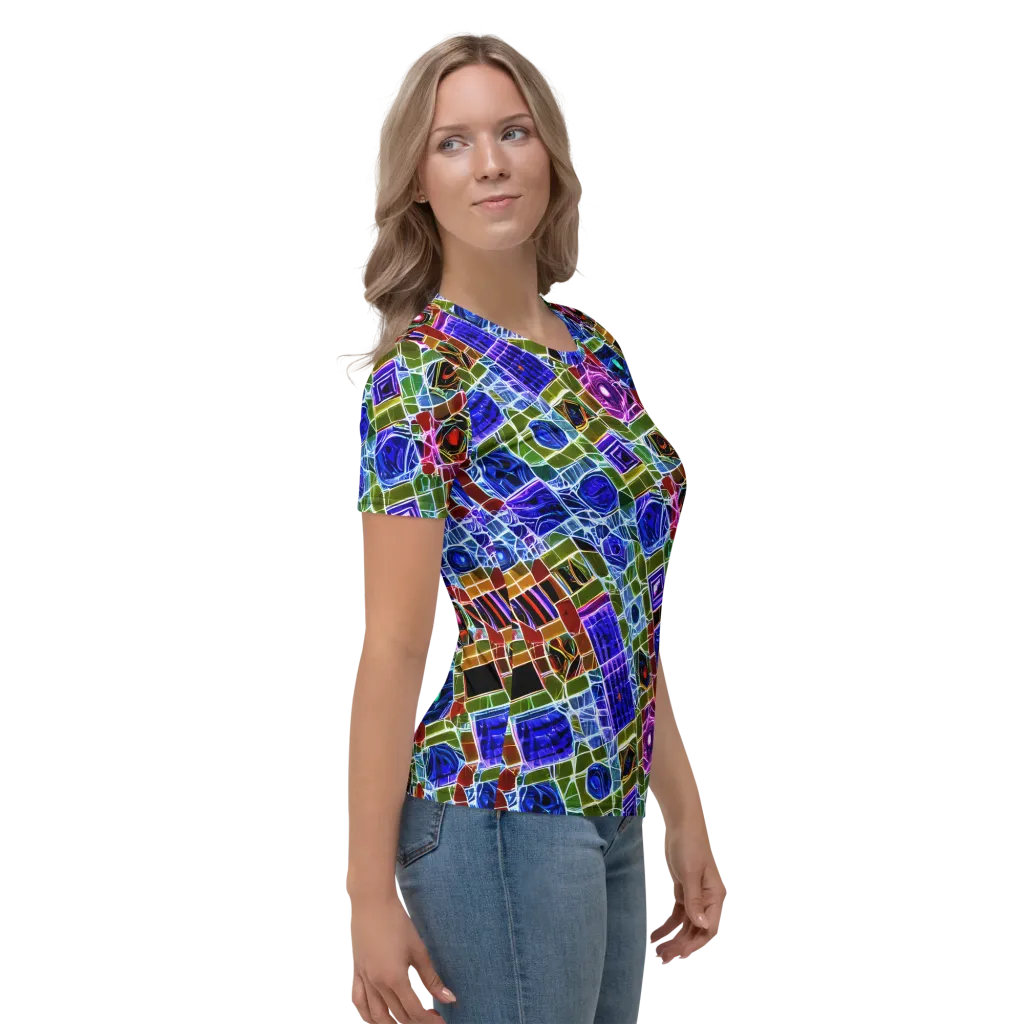 Neon Shardwork on Women's Crew Neck T-Shirt — Right