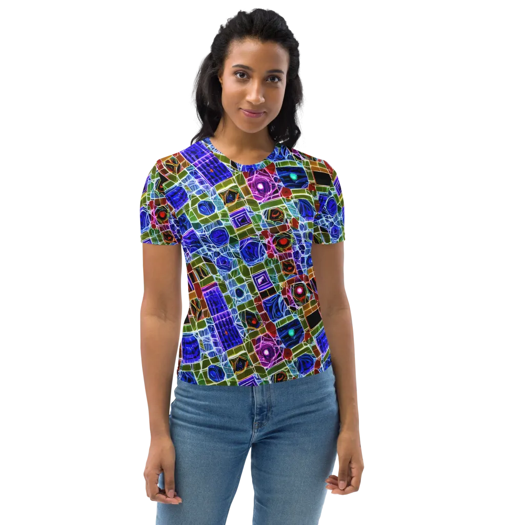 Neon Shardwork on Women's Crew Neck T-Shirt — Front