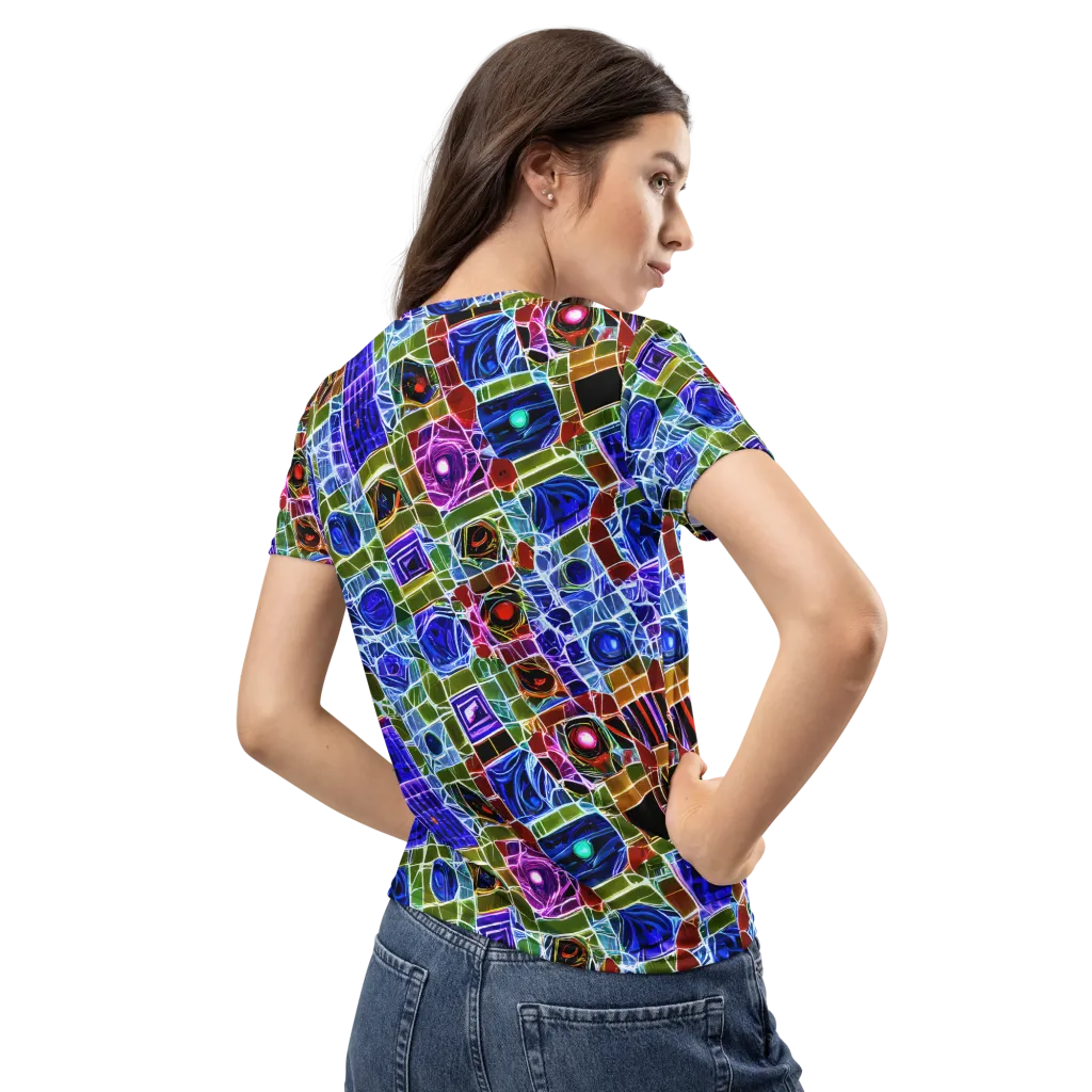 Neon Shardwork on Women's Crew Neck T-Shirt — Back