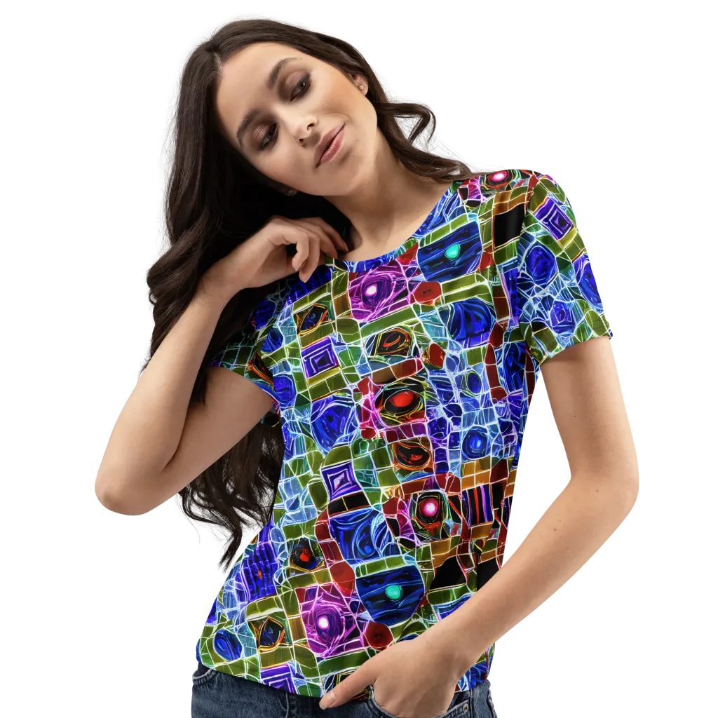 Neon Shardwork on Women's Crew Neck T-Shirt — Left Front