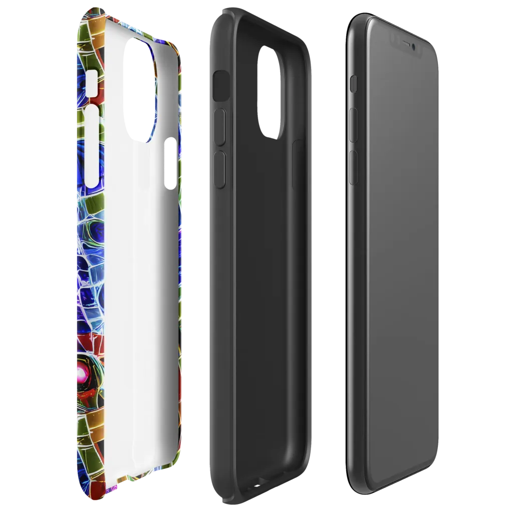 Neon Shardwork on Tough Case for iPhone® — Right
