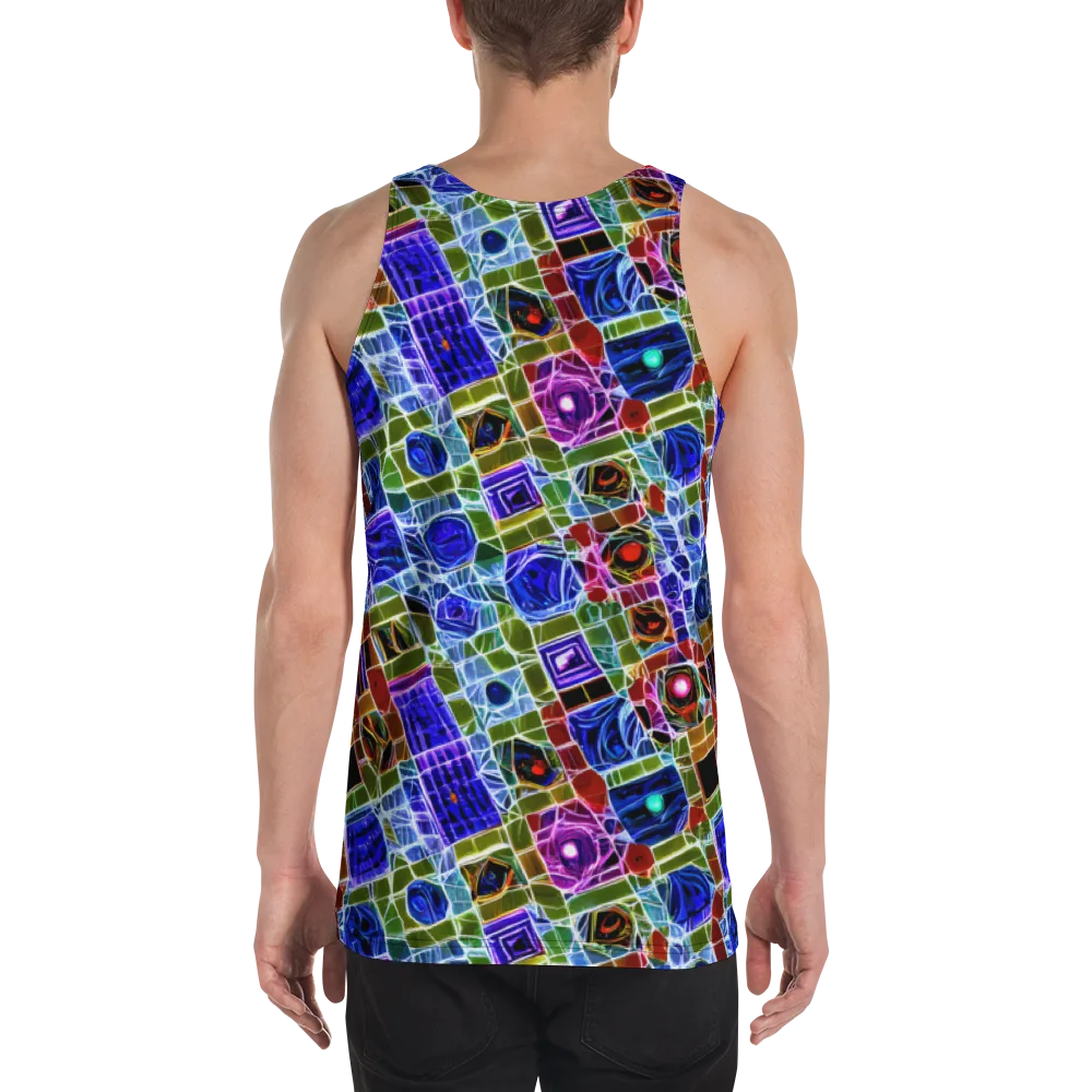 Neon Shardwork on Men's Tank Top — Back