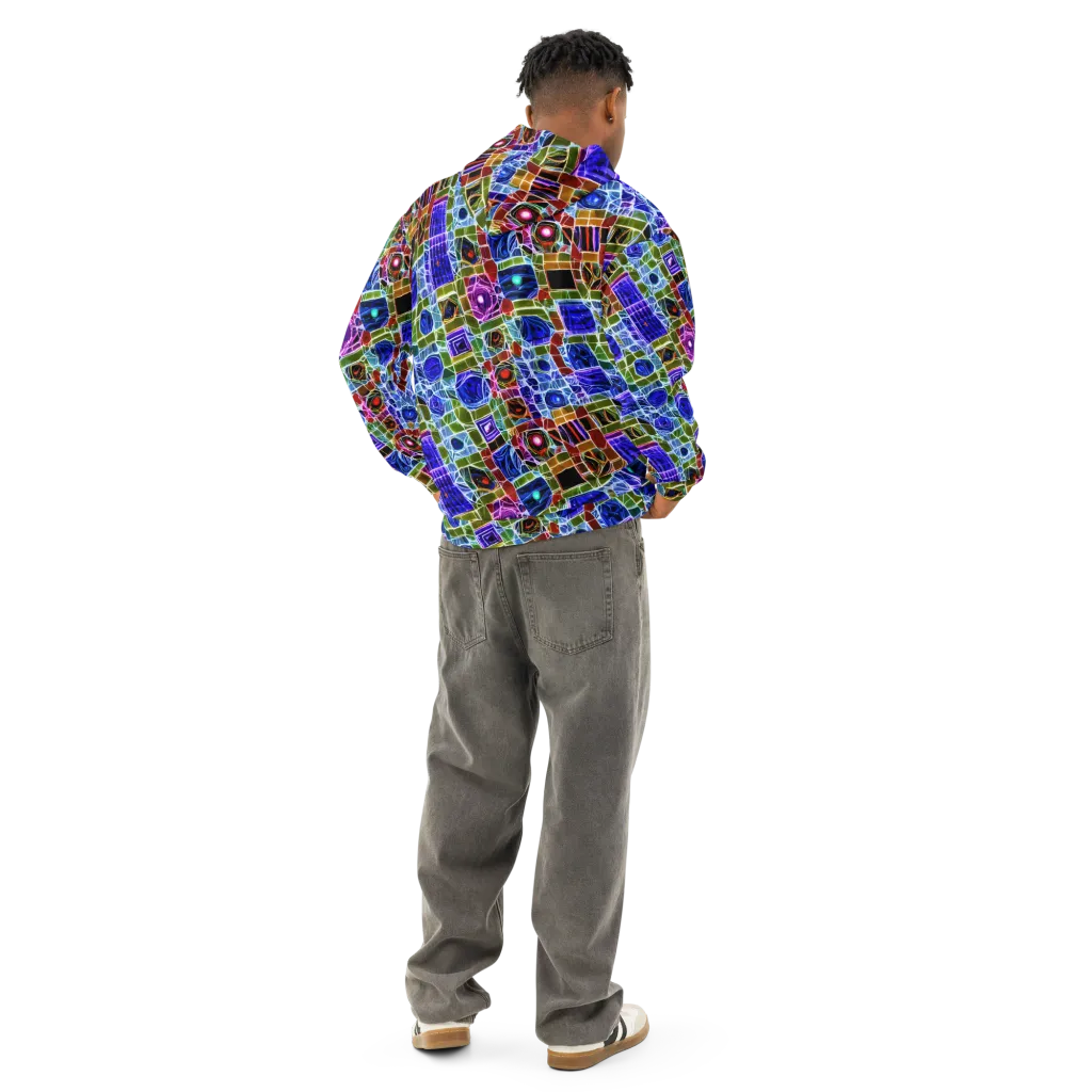 Neon Shardwork on Cotton Hoodie — Back