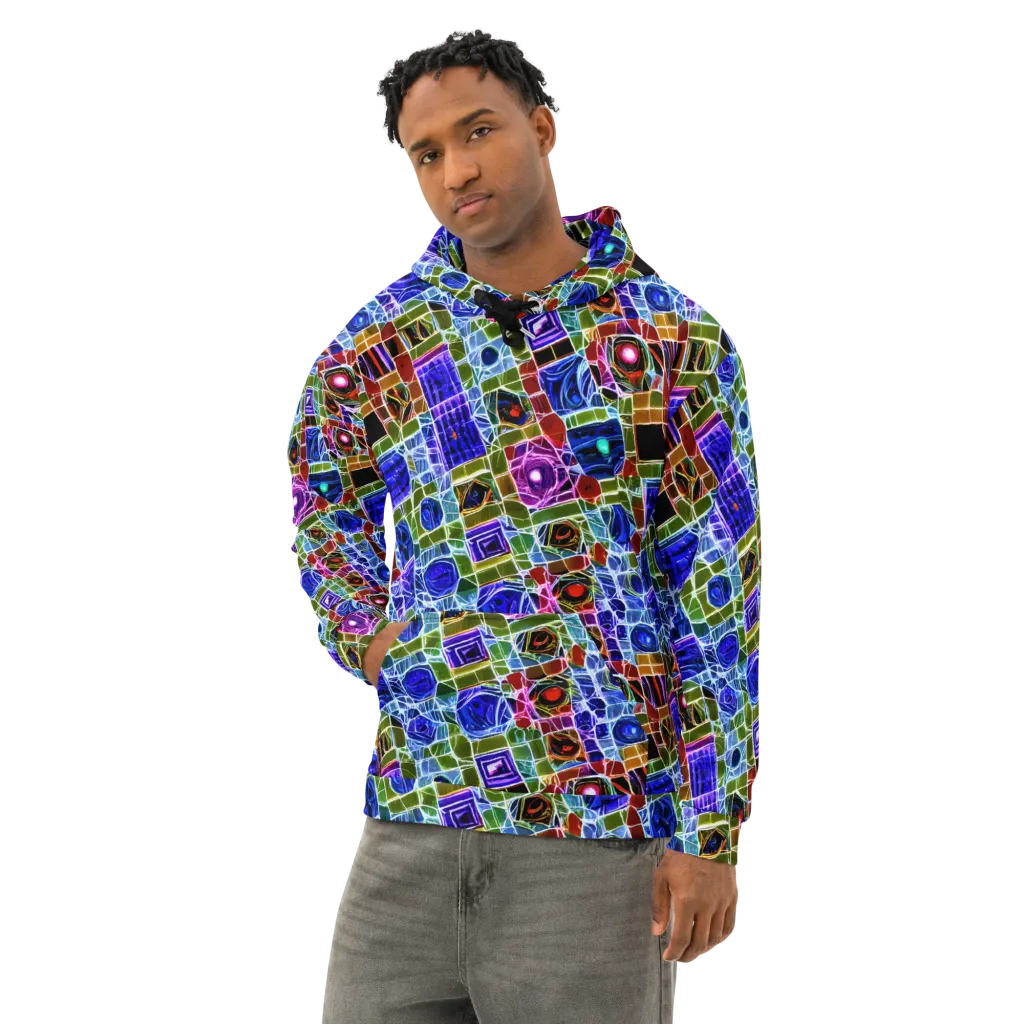 Neon Shardwork on Cotton Hoodie — Left Front