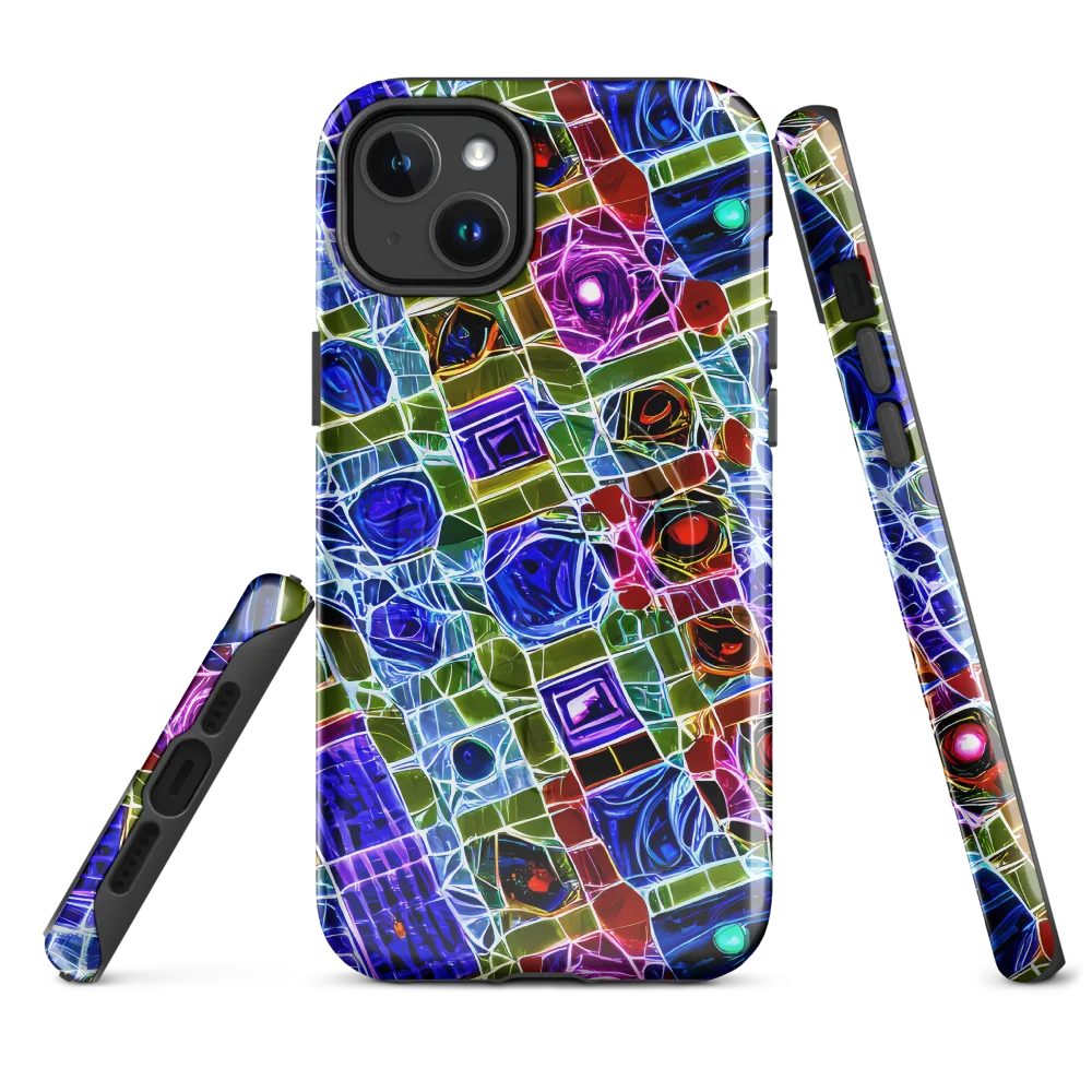 Neon Shardwork on MagSafe Tough Case for iPhone® — Front
