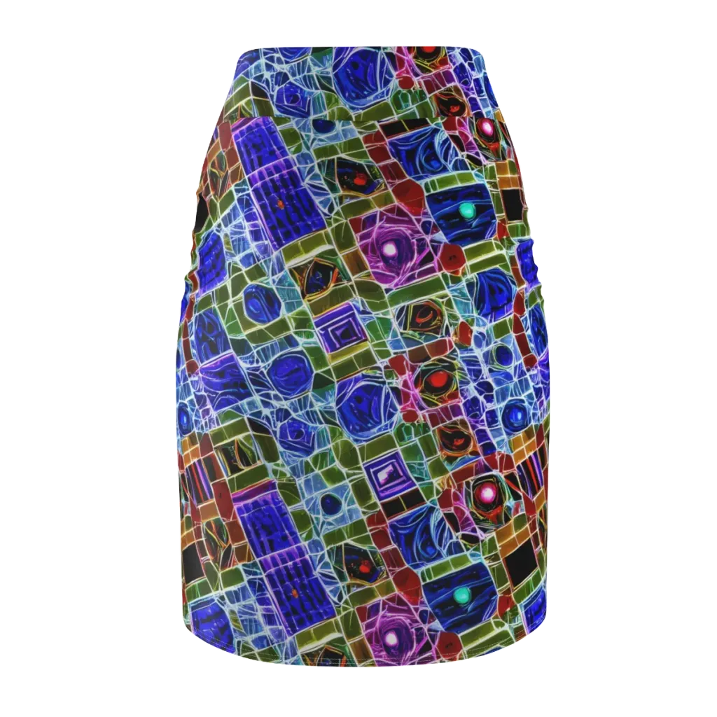 Neon Shardwork on Pencil Skirt — Back