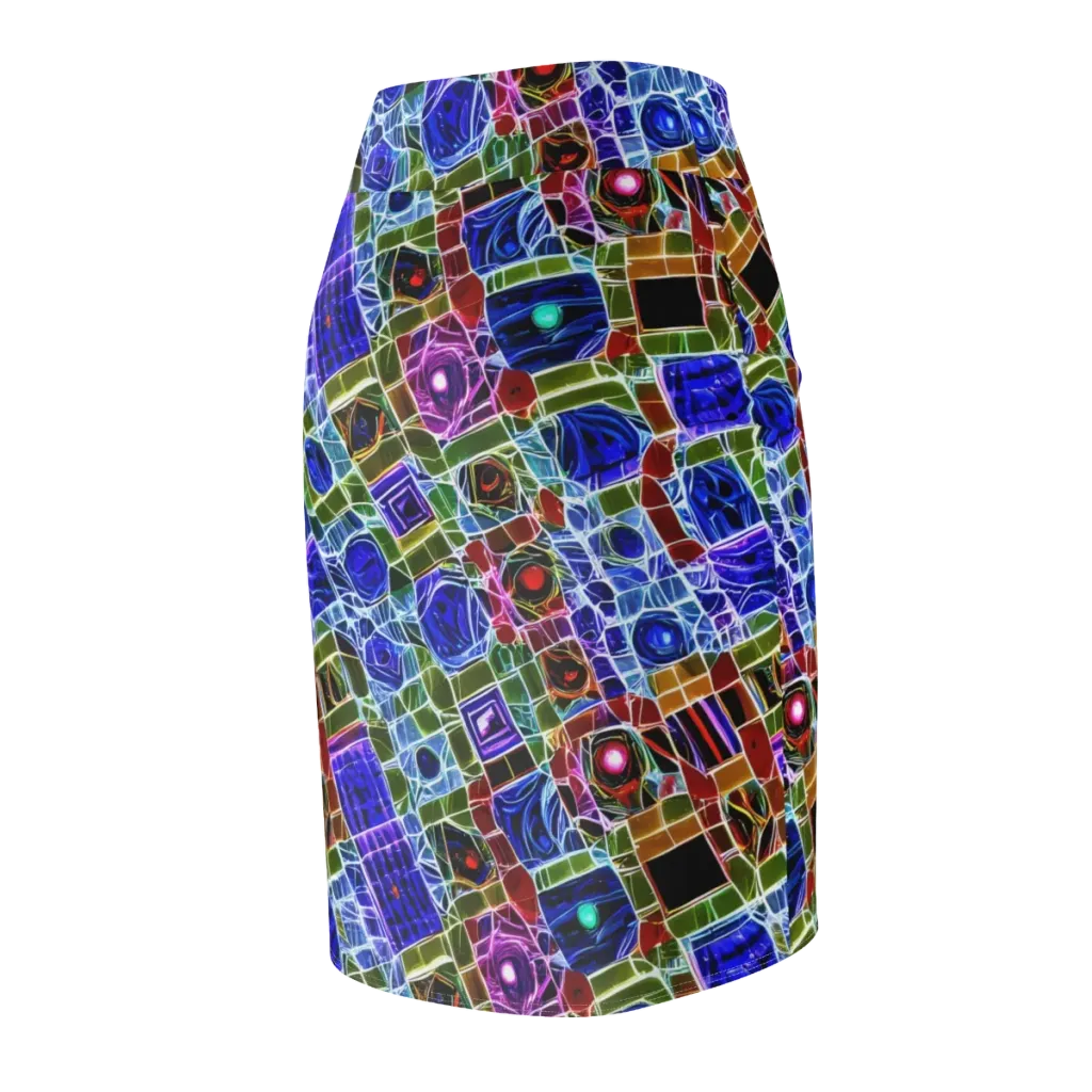 Neon Shardwork on Pencil Skirt — Back Side
