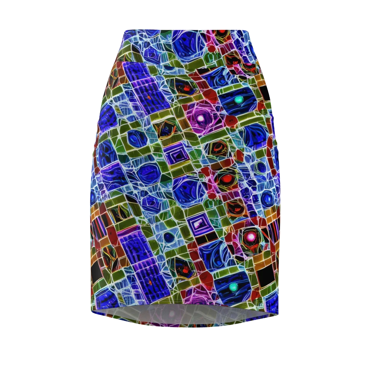 Neon Shardwork on Pencil Skirt — Front