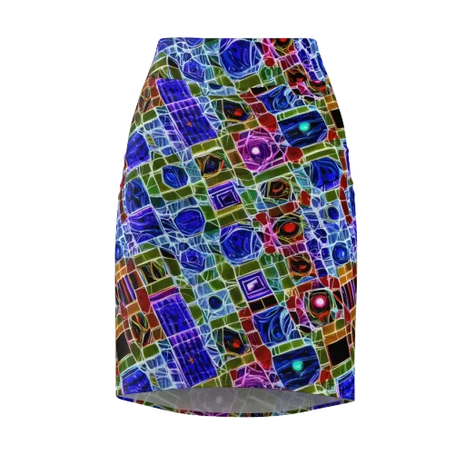 Neon Shardwork on a Pencil Skirt