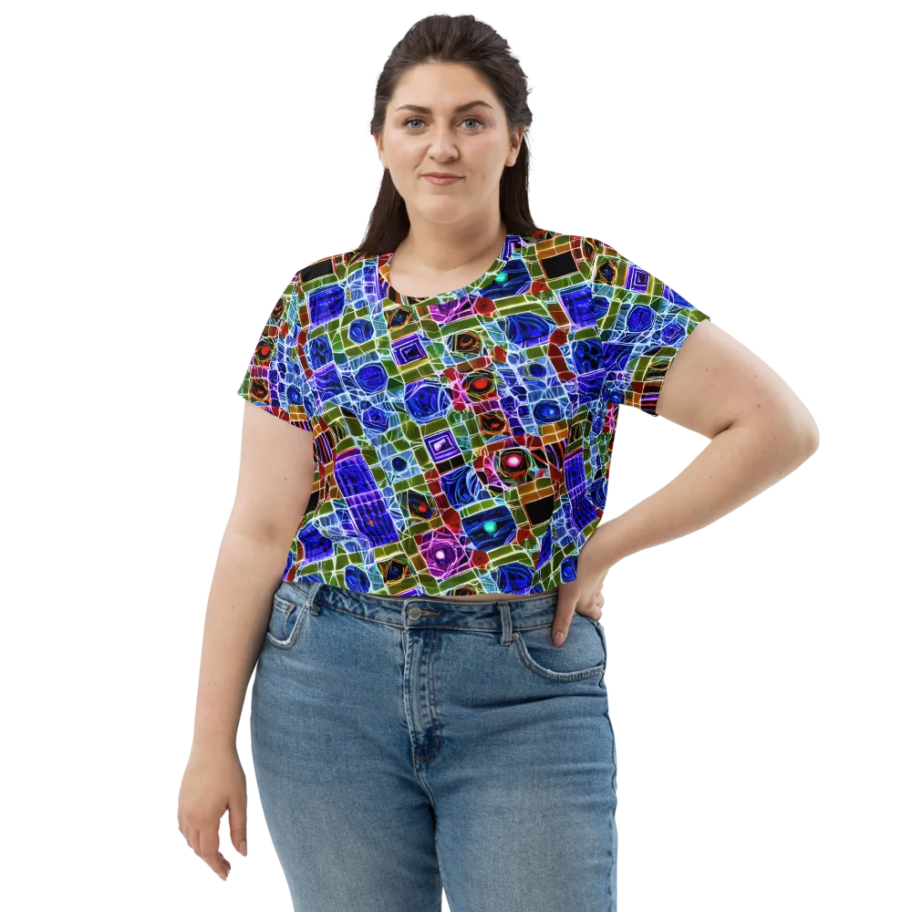 Neon Shardwork on Crop Tee — Front