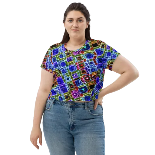 Neon Shardwork on a Crop Tee