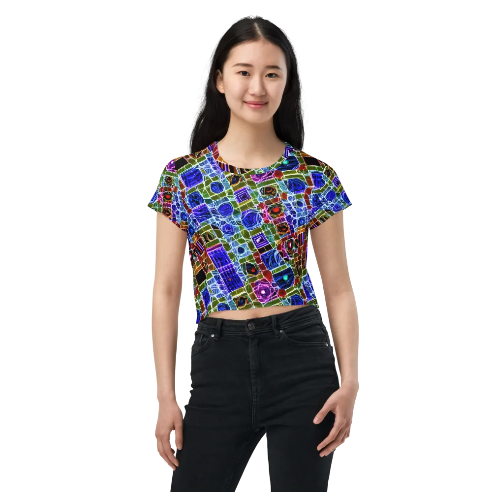 Neon Shardwork on Crop Tee — Front