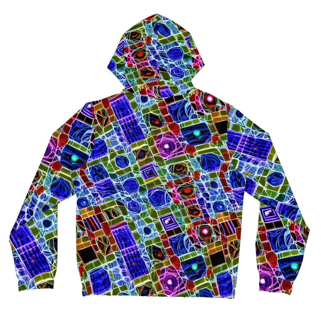 Neon Shardwork on Women's Full-Zip Hoodie — Back