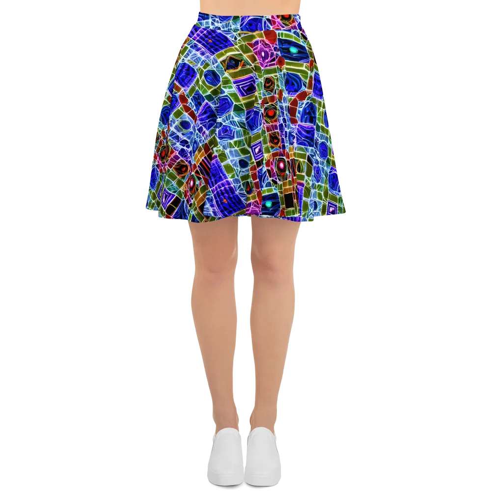 Neon Shardwork on Skater Skirt — Front