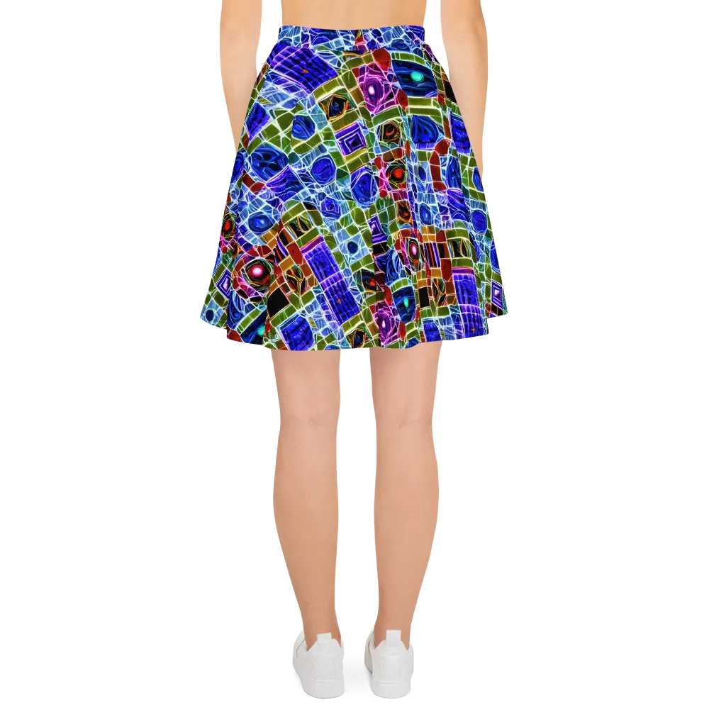 Neon Shardwork on Skater Skirt — Back