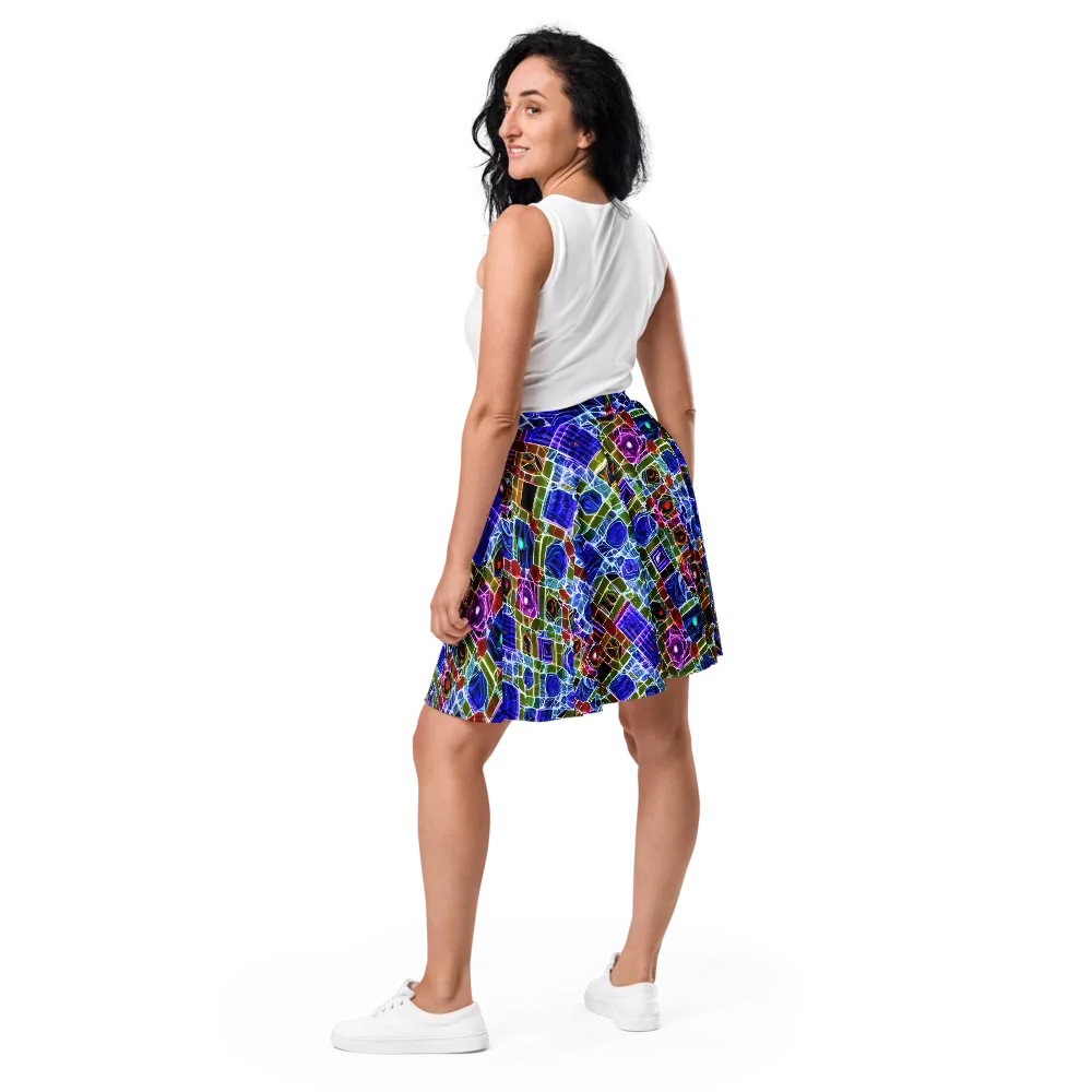 Neon Shardwork on Skater Skirt — Back
