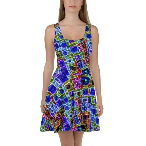 Neon Shardwork on a Skater Dress