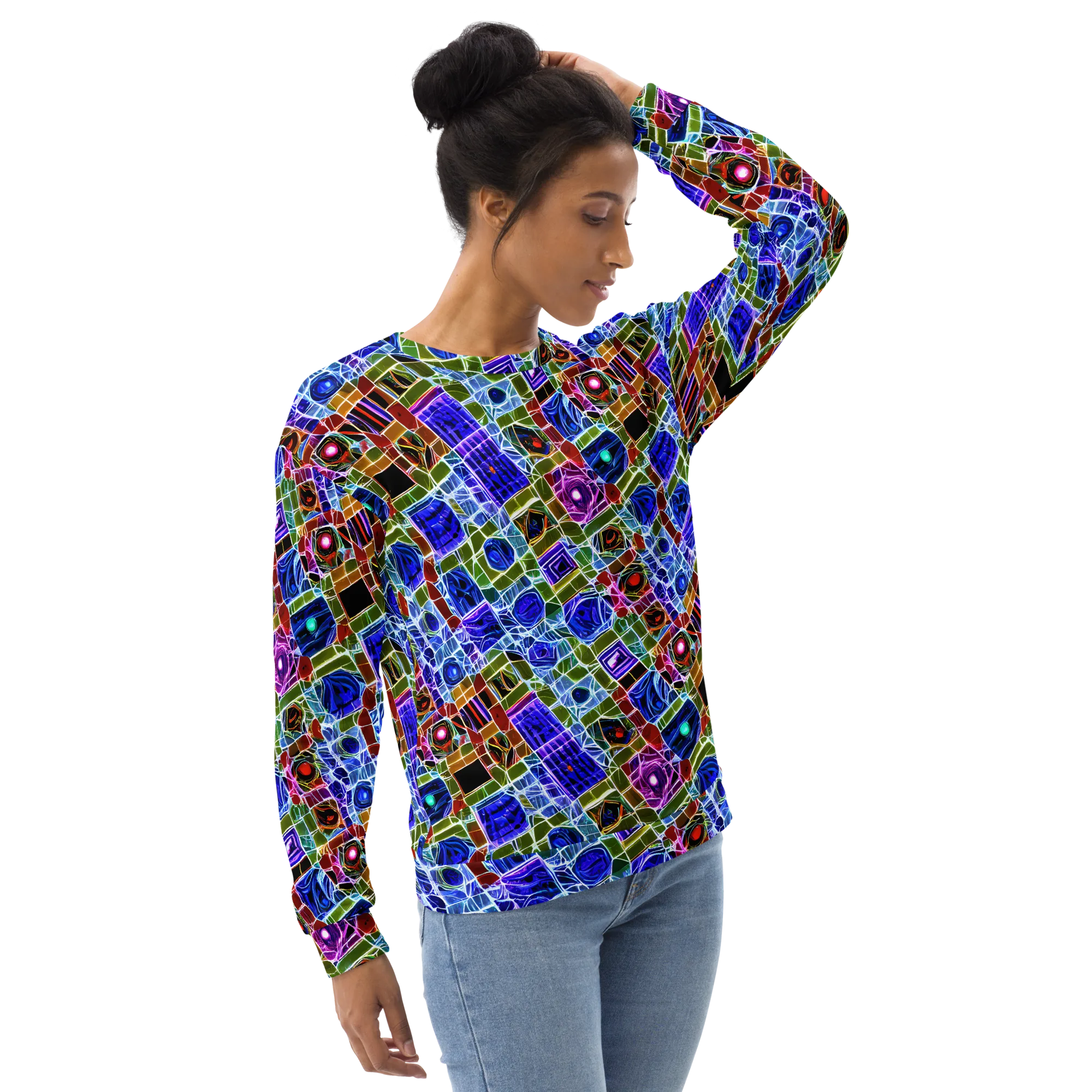 Neon Shardwork on Sweatshirt — Right Front