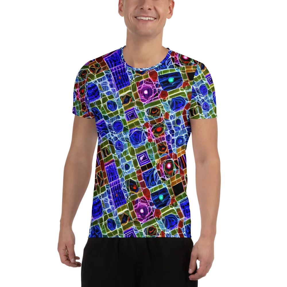 Neon Shardwork on Men's Athletic T-Shirt — Front