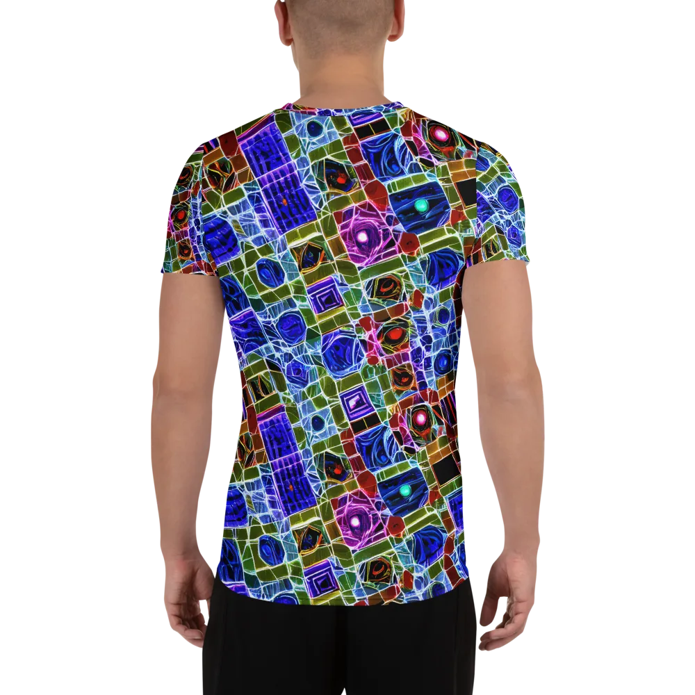 Neon Shardwork on Men's Athletic T-Shirt — Back