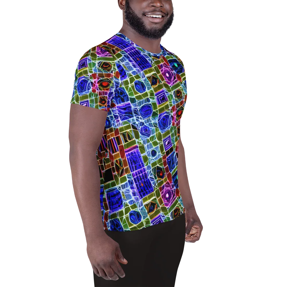 Neon Shardwork on Men's Athletic T-Shirt — Right