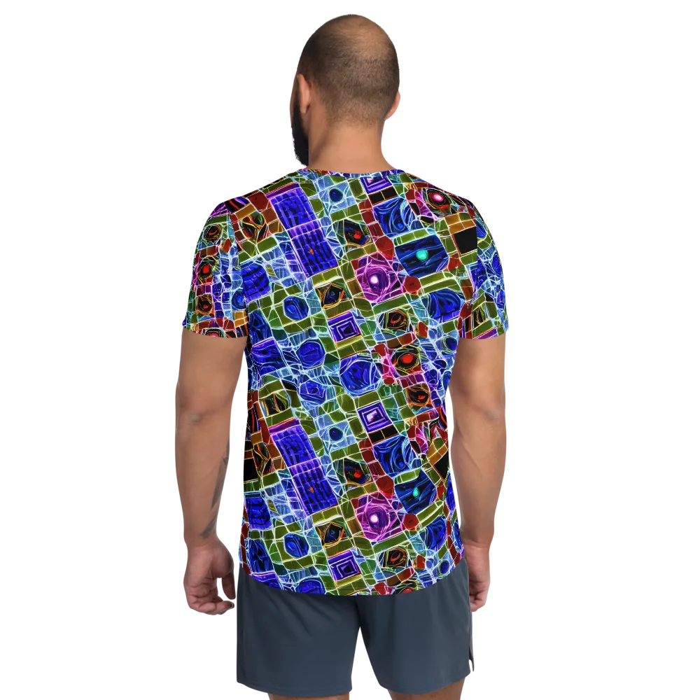 Neon Shardwork on Men's Athletic T-Shirt — Back