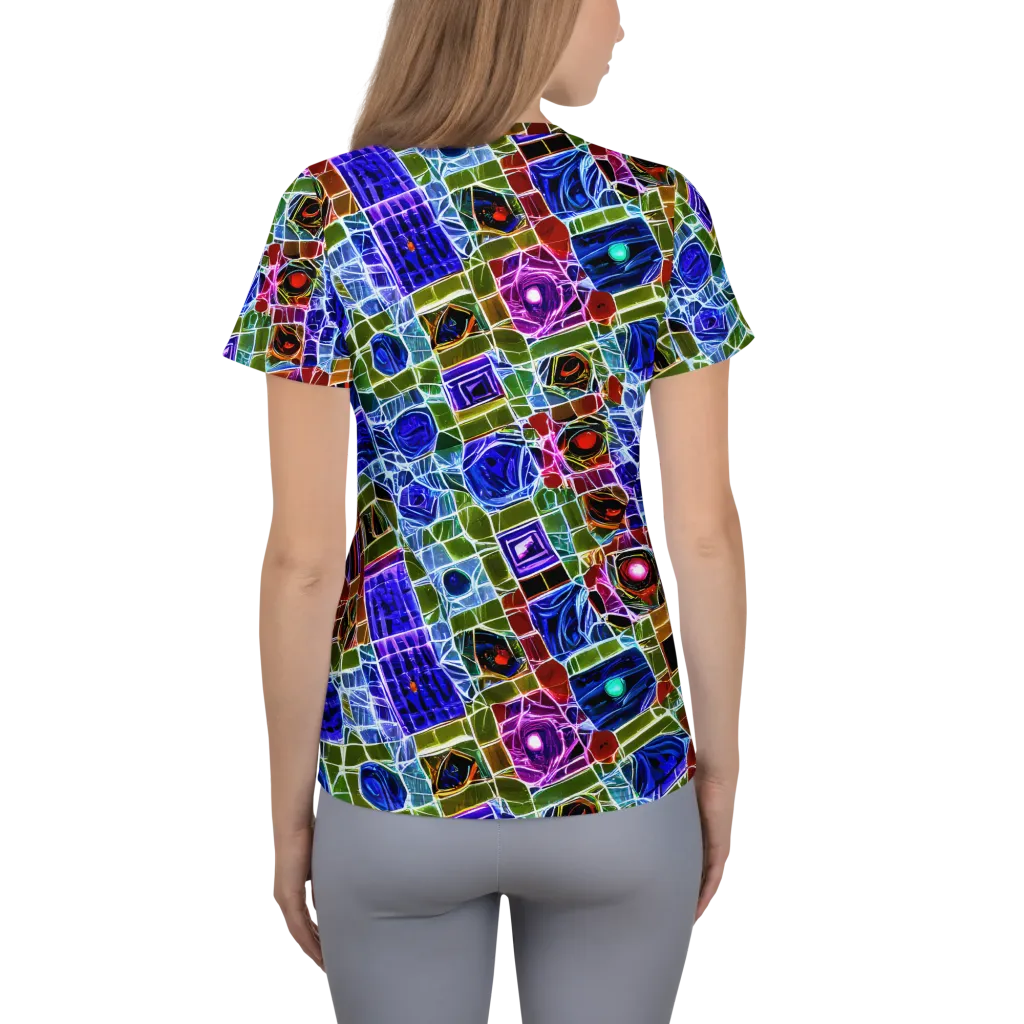 Neon Shardwork on Women's Athletic T-Shirt — Back