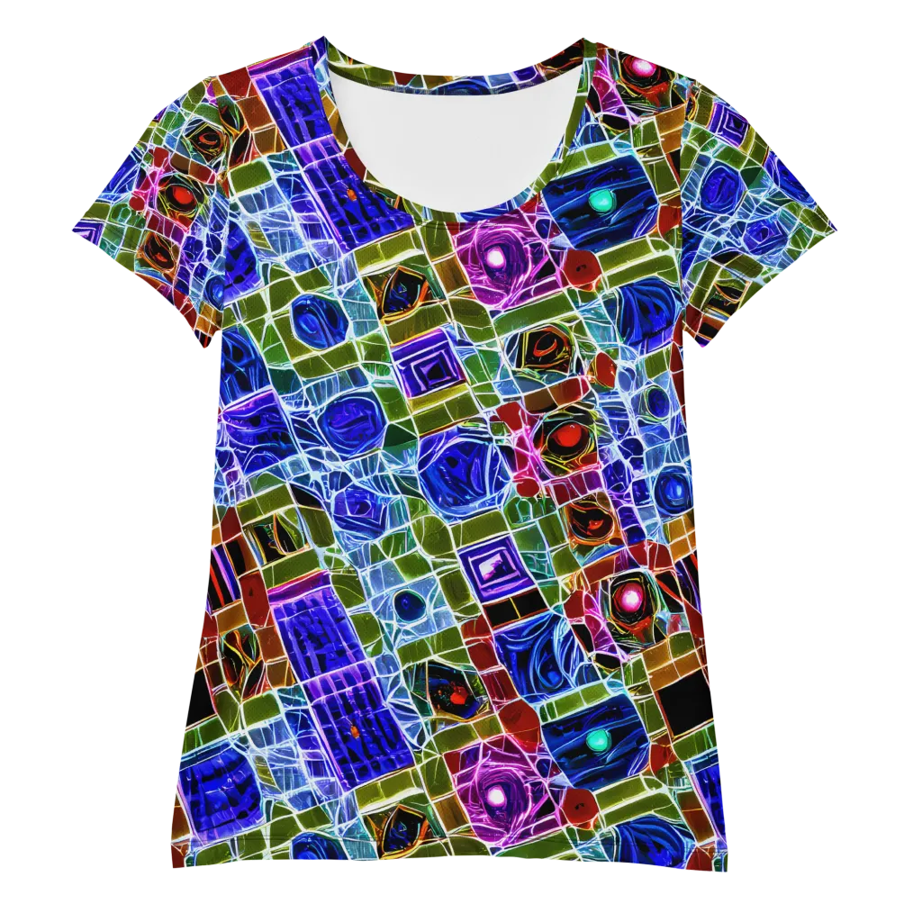 Neon Shardwork on Women's Athletic T-Shirt — Front