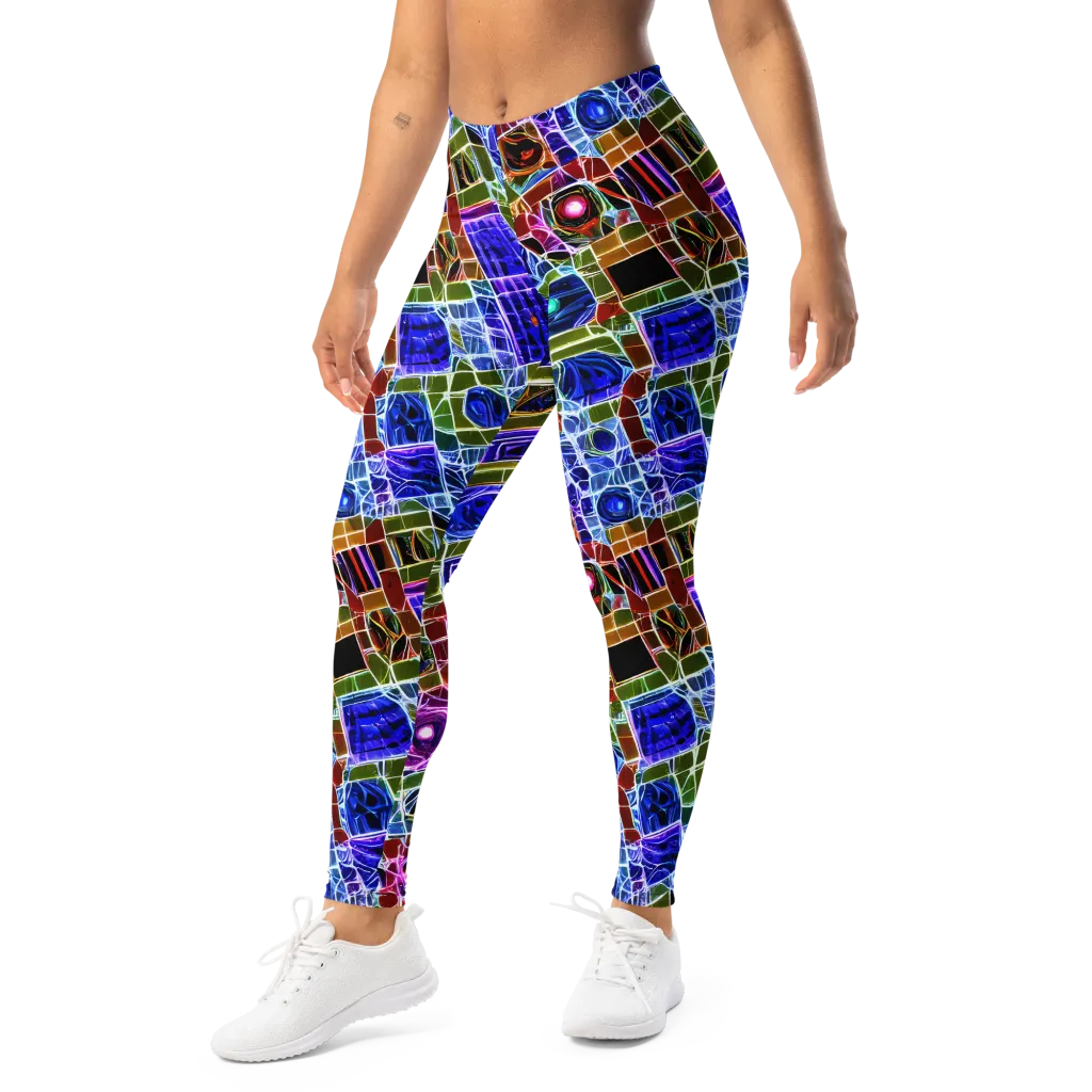 Neon Shardwork on Leggings — Left Front